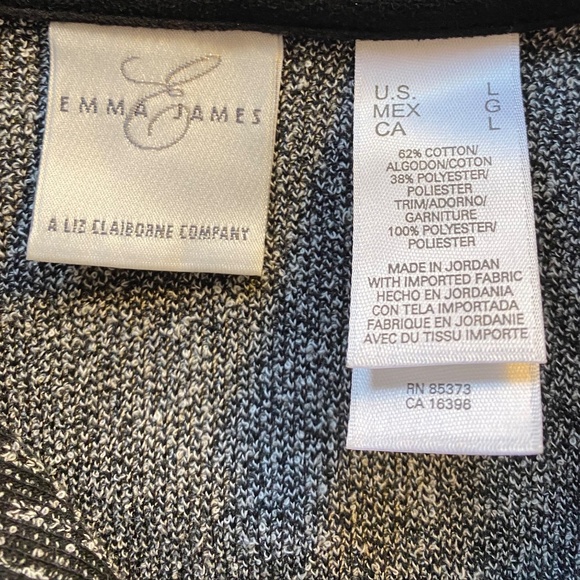 Blk/Wht Zipped Cardigan, Sz L. 10-30DOG - Picture 5 of 6